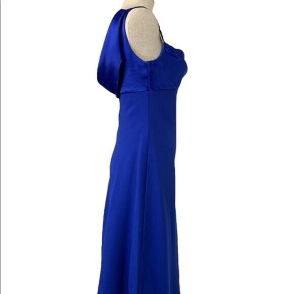 Eureka USA Vintage Hollywood Glam Cocktail Dress Crystal Accents Sz Small Blue - Picture 4 of 5